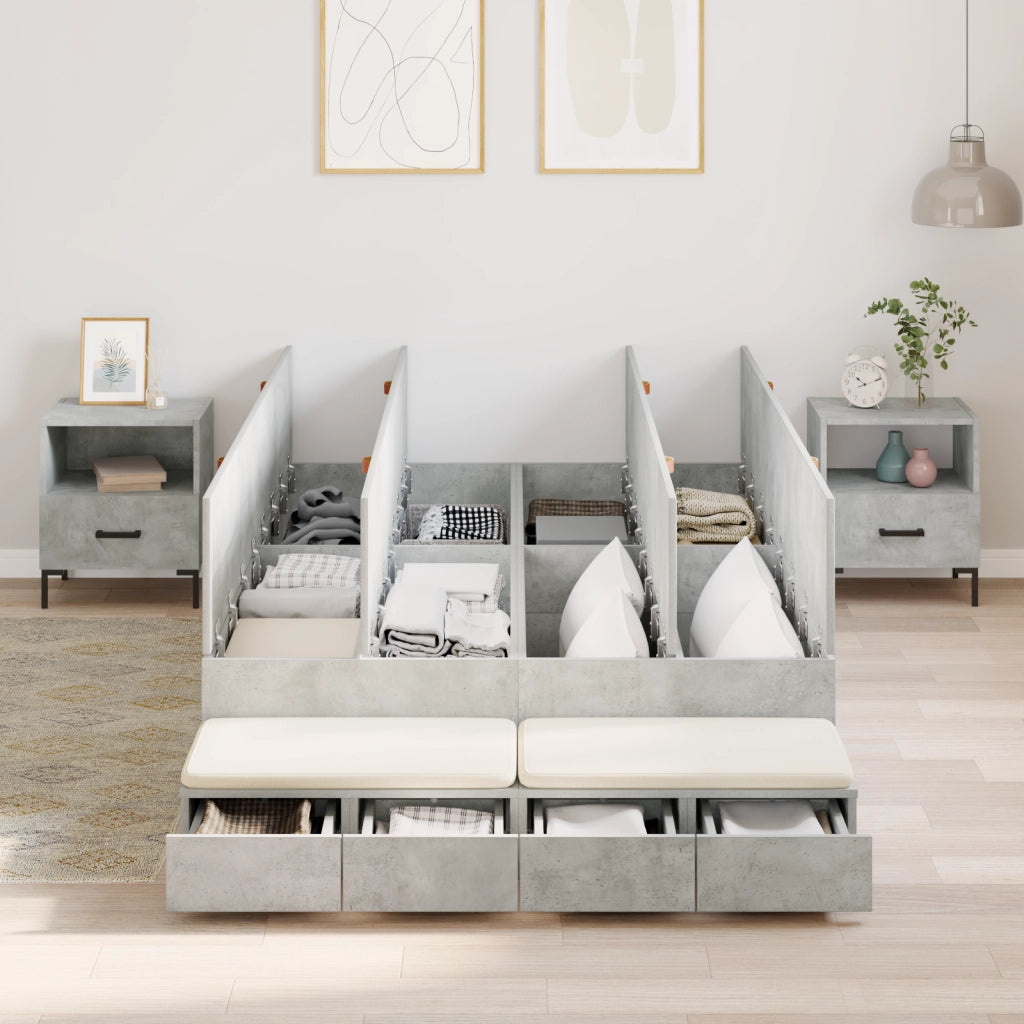 Struttura Letto Grigio cemento 120x200 cm
