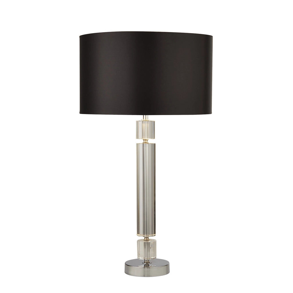 Lampada Da Scrivania Contemporanea Kylie Vetro Cromo Acciaio Nero 1 Luce E27