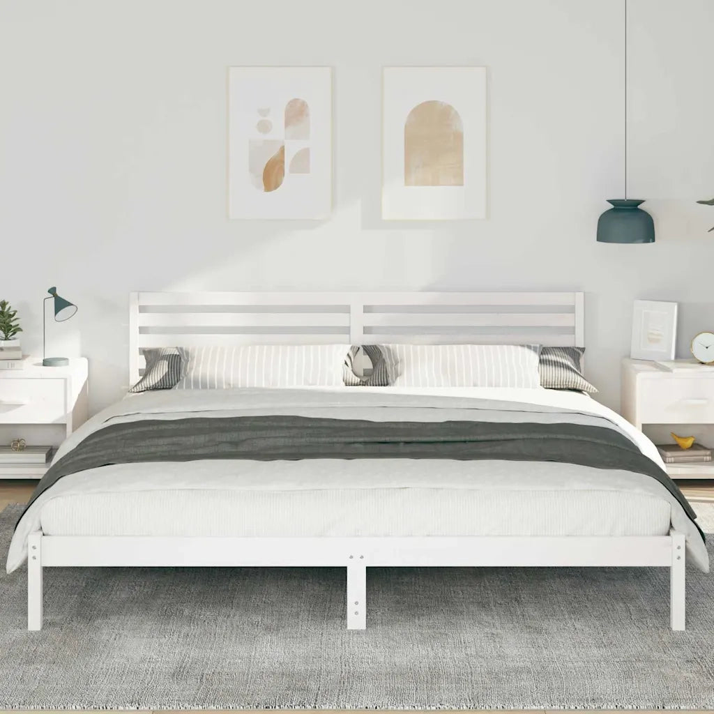 Struttura del letto Bianco 200 x 220 cm Pino massello