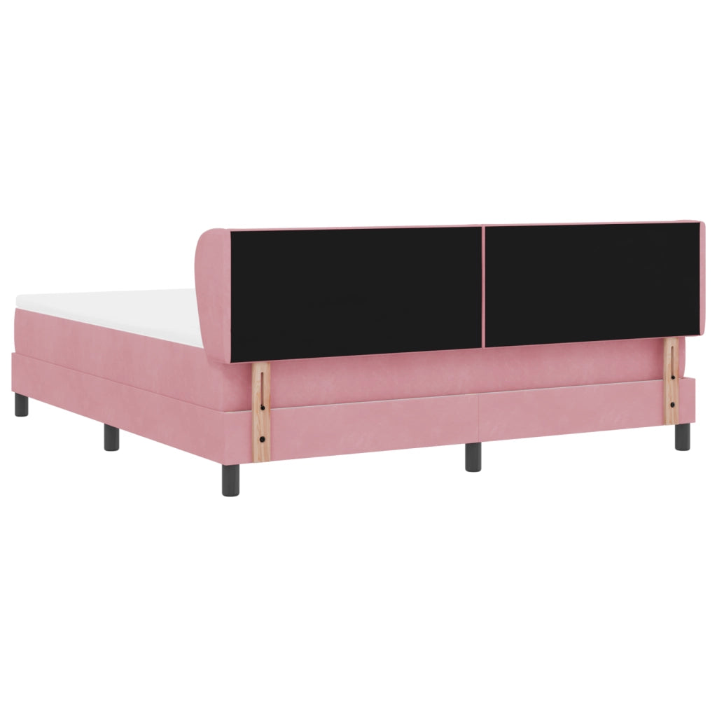 Letto a Box con Materasso Rosa 180x200 cm Velluto