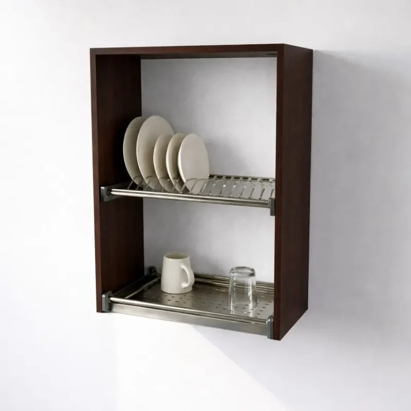 Pensile Scolapiatti H 72X L 60X P 33 Completo Di Scolapiatti In Acciaio Inox. Spedizione In Kit In Colore Wenge