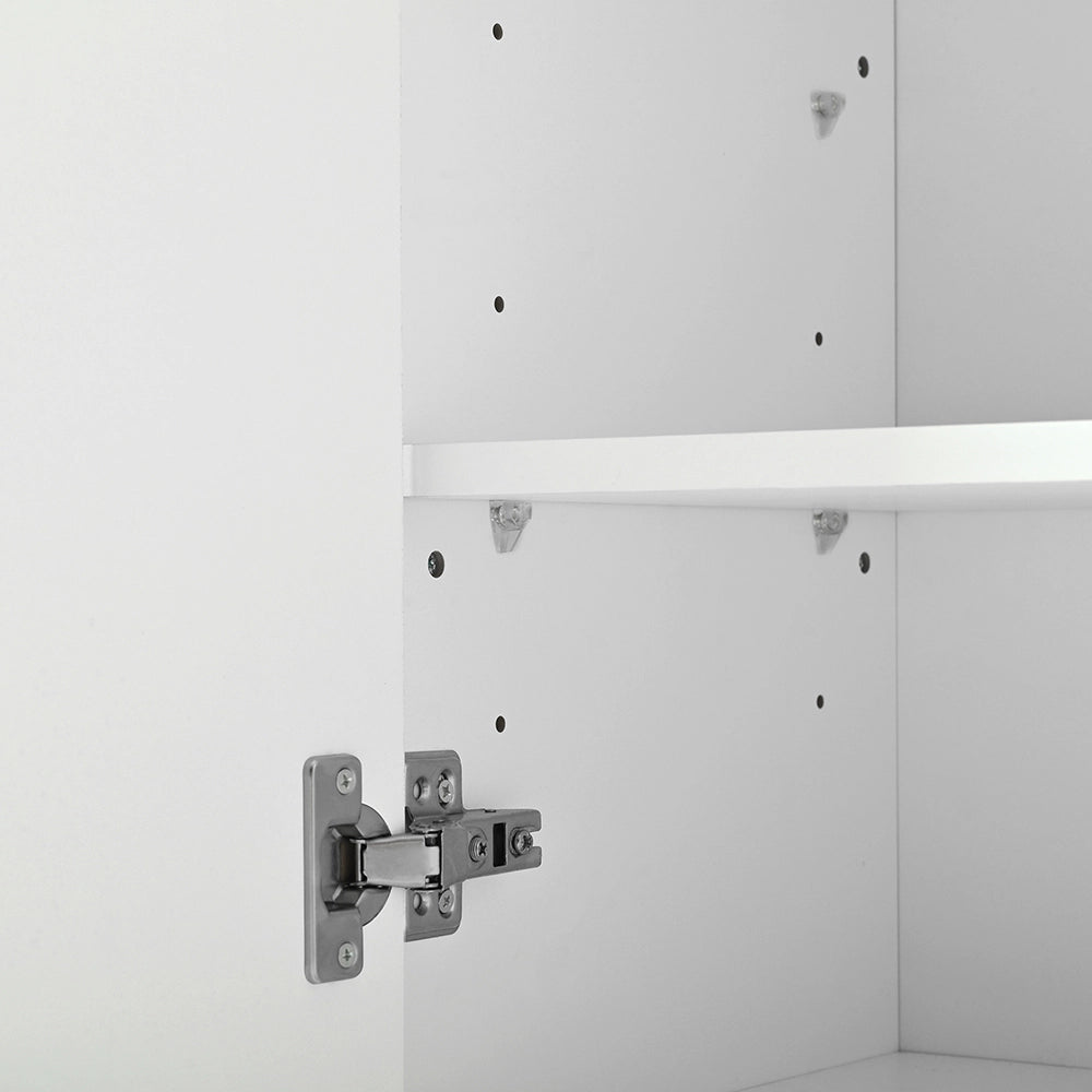 Armadio per scarpe 2 in 1 con porta - Xylo - 130??35??110 cm - Bianco - Porta ribaltabile, chiusura soft, scomparti regolabili