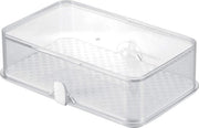 Contenitore igienico per frigorifero - Plastica trasparente - 14 x 22 cm - 1 pezzo di sostegno per formaggio