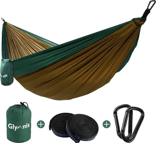 Sistema di sospensione esterno leggero, tappeto da giardino con cavi di sospensione e ganci di ferro, 275 x 140 cm, carico massimo 300 kg, verde