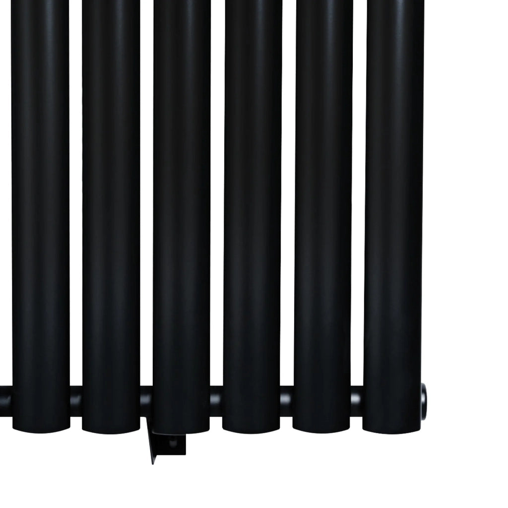 Radiatore Verticale Design Ovale Colonna Singola Nero 1600x480 mm