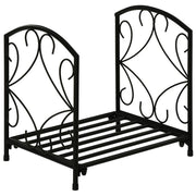 PORTALEGNA PER CAMINO DA INTERNO ED ESTERNO IN METALLO CON BASE RIALZATA PER 50KG DI LEGNA 39.5X31.5X39.5CM NERO
