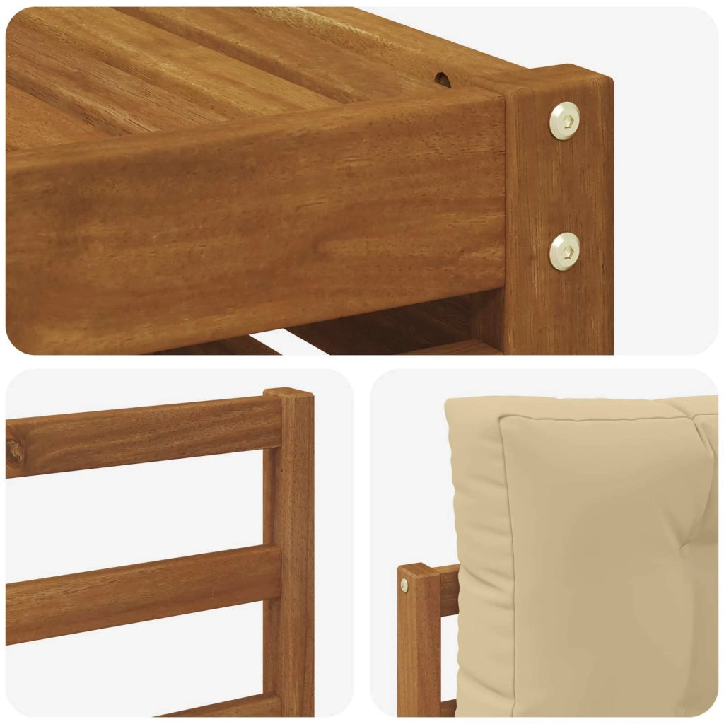 Set di divani da esterno con cuscino 9 pcs Naturale e Beige 3373683