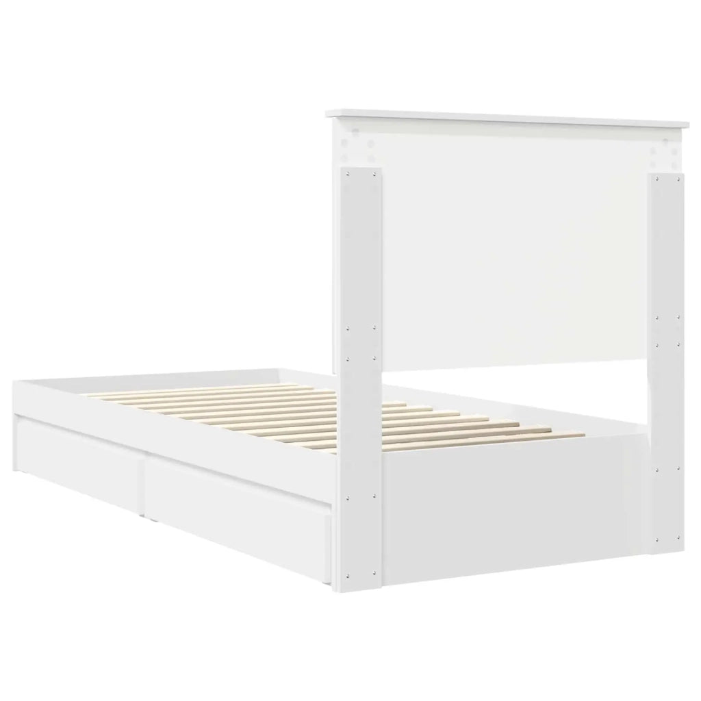 Letto con Contenitore Bianco 75 x 190 cm Legno multistrato