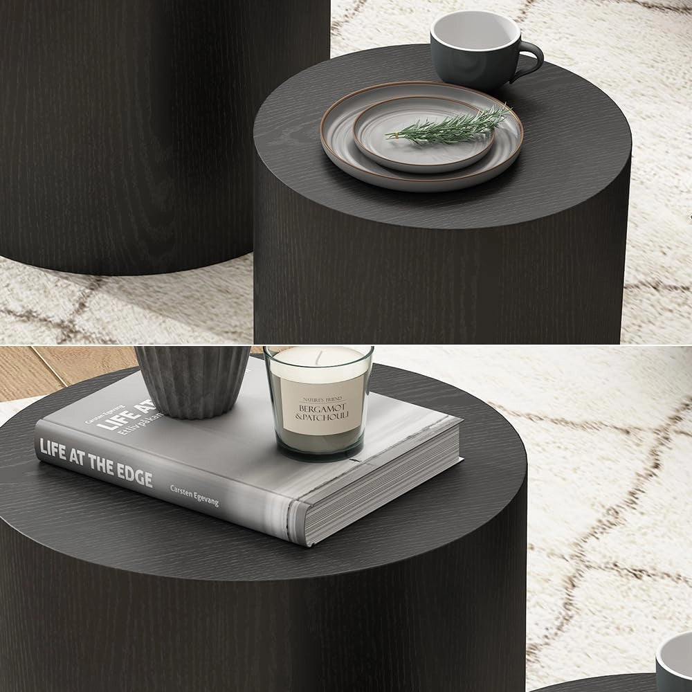 Set di tavolini Giva, Nero, 48 x 48 cm, adatti come tavolini da salotto e per aree lounge