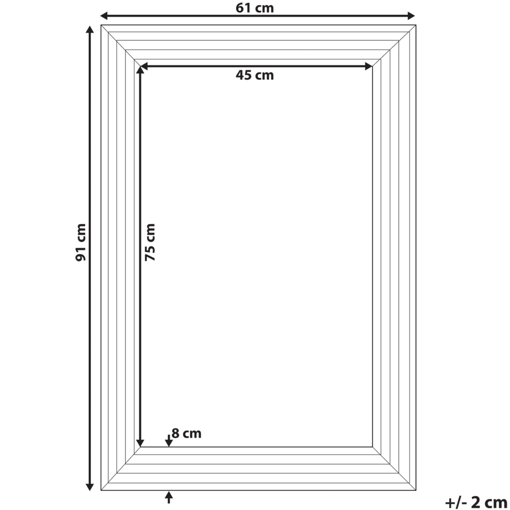 Specchio da parete argento 61 x 91 cm rettangolare moderno semplice minimalista camera da letto soggiorno