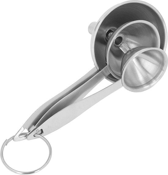 Set di tre utensili multifunzionali in acciaio inossidabile per la cucina - oli essenziali e spezie .