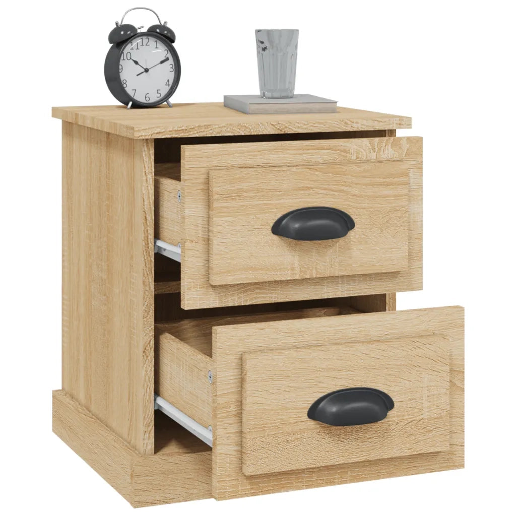Set di 2 Comodini | Armadio da Notte | Mobiletto da notte Rovere Sonoma 39x39x47,5 cm in Legno Multistrato