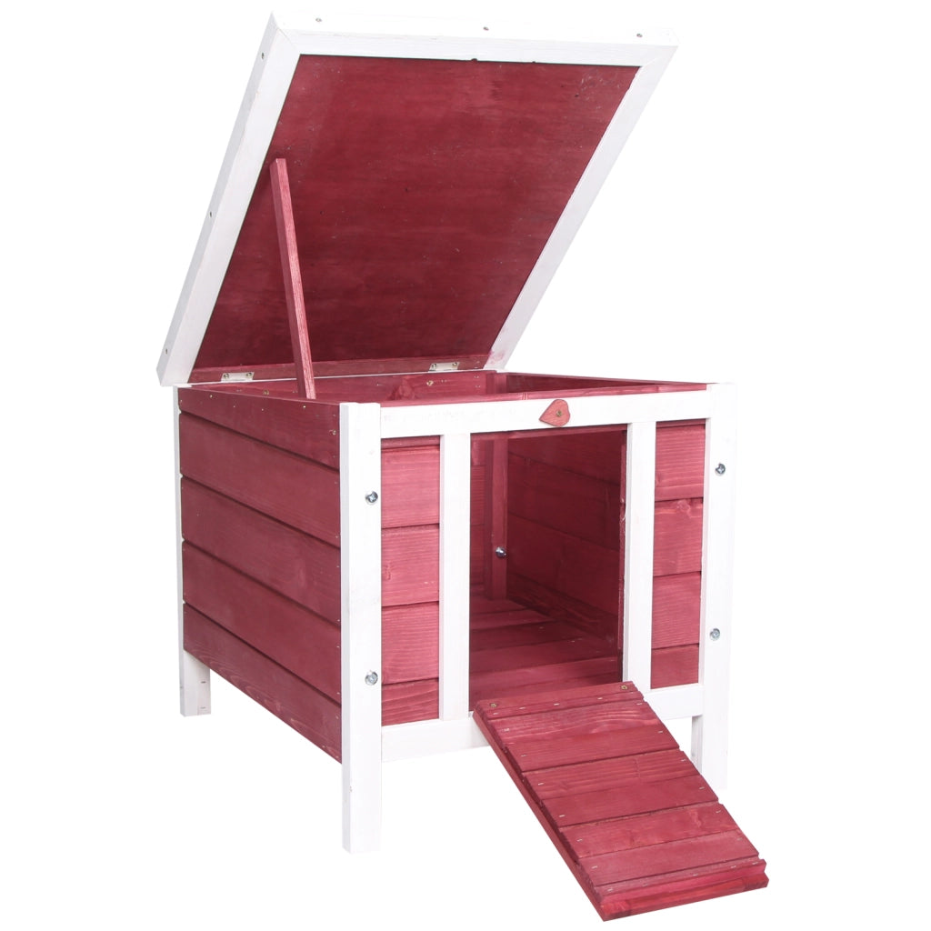 Casetta per Conigli in Legno da Giardino ¨C Zephmum ¨C Rosso 42x51x43 cm