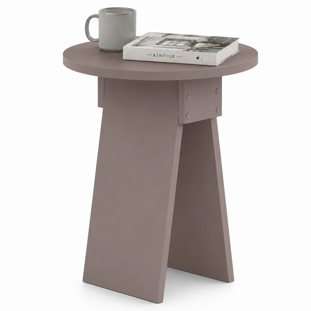 Tavolino Rotondo da Soggiorno 42x23,5x50 cm Tavolo Design Minimal Moka