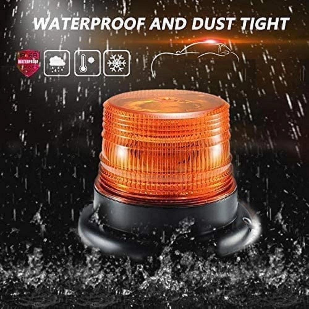 Trade Shop - Lampeggiante Led 12v Stroboscopica Segnalazione Emergenza Luce Rotante Magnetica -
