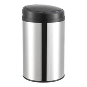 Pattumiera Automatica 30 L, Bidone Cilindrico in Acciaio Inox (AxØ) 50,5 x 30,5 cm Coperchio con Sensore di Movimento e