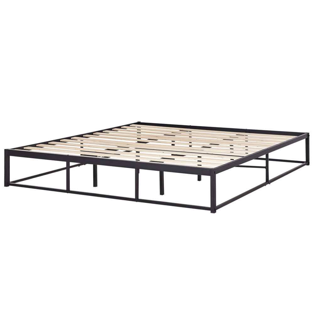 Letto Nero Metallo EU Doppio 180 x 200 cm Stile moderno industriale Doghe incorporate senza poggiatesta