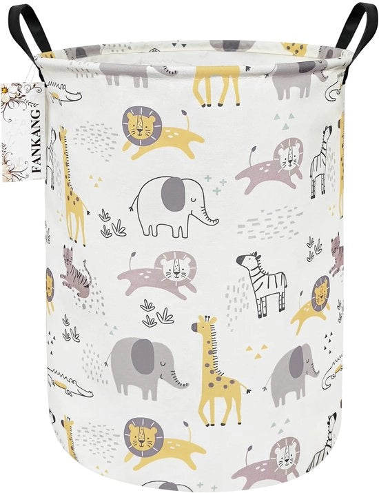 Asciugamano grande pieghevole in lino per camera da bambino, giocattoli, camera da letto, asciugamano per regalo, ufficio, camera da letto, abbigliamento (disegni di animali divertenti)