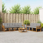 Set di divani da esterno 8 pcs Grigio Naturale e Chiaro