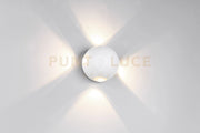 AVISIO APPLIQUE DA ESTERNO LED 8W 1000lm, 3000K SFERA QUADRI-EMISSIONE BIANCA IP54 D.10,5CM