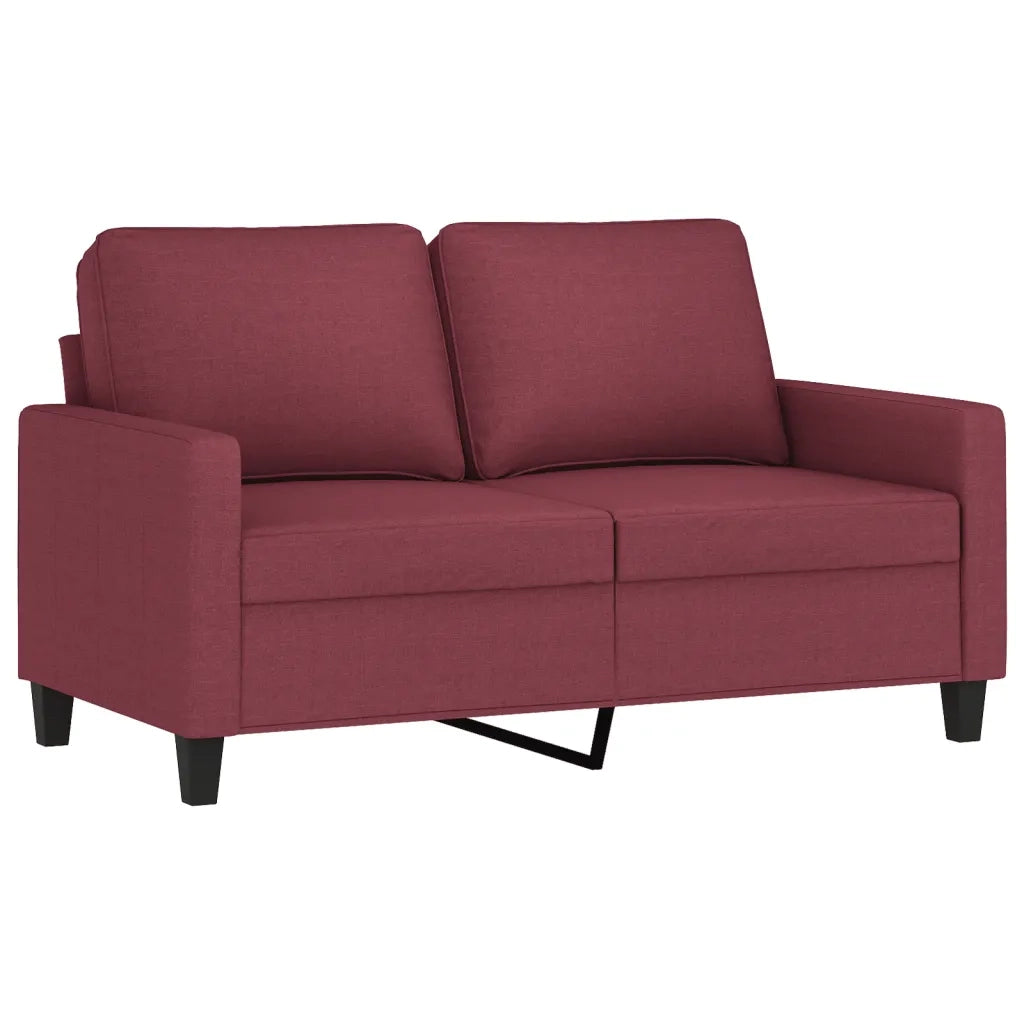 Set di Divani 3 pz con Cuscini Rosso Vino in Tessuto 3201474