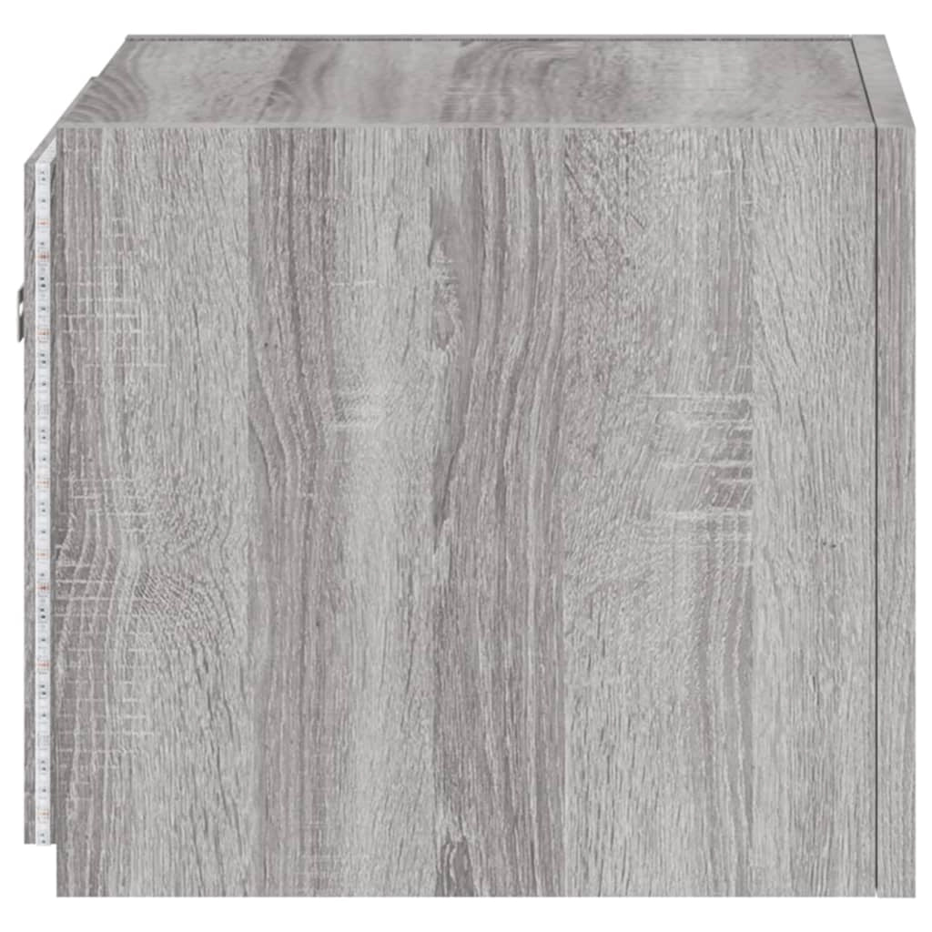 Mobile TV multimediale mensola TV credenza TV mobile TV a parete per sala da pranzo soggiorno camera da letto con luci LED Sonoma 30,5 x 35 x 30 cm grigio 02_0028044
