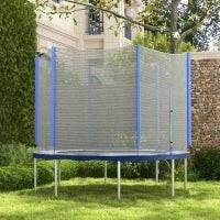 Rete di Protezione per Trampolini a 6 Pali con Ingresso con Cerniera, in PE, Ø305x180 cm, Nero e Blu
