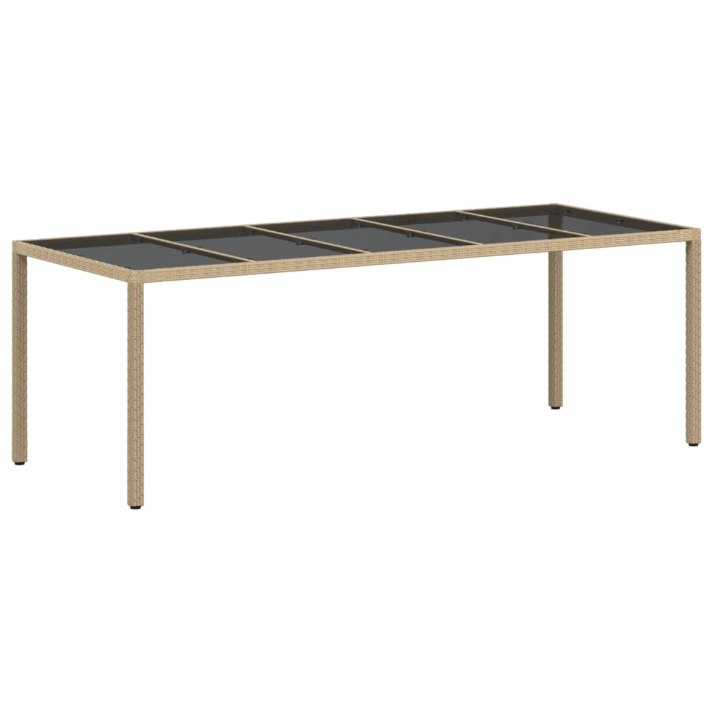 Set da Pranzo da Giardino in 9 Pezzi Rattan Poliestere Beige