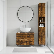Set di Armadi da Bagno da 2 Pezzi BREDA Rovere Fumo