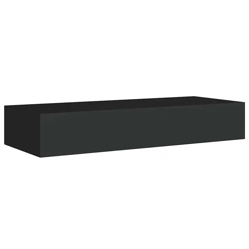 Scaffale con Cassetti da Parete Nero 60x23,5x10 cm in MDF 330257