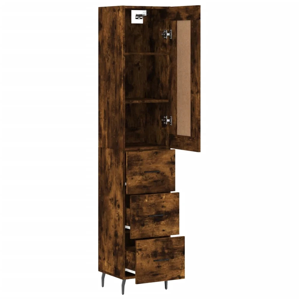 Buffet credenza cassettiera mobiletto mobile contenitore organizer cucina soggiorno salotto alto 34,5 x 34 x 180 cm legno ingegnerizzato marrone 02_0033186