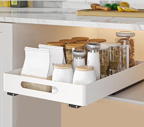 Organizzatore di Cucina a Scomparsa con Lavello Fissabile - Organizzatore di Cucina con Adesivo