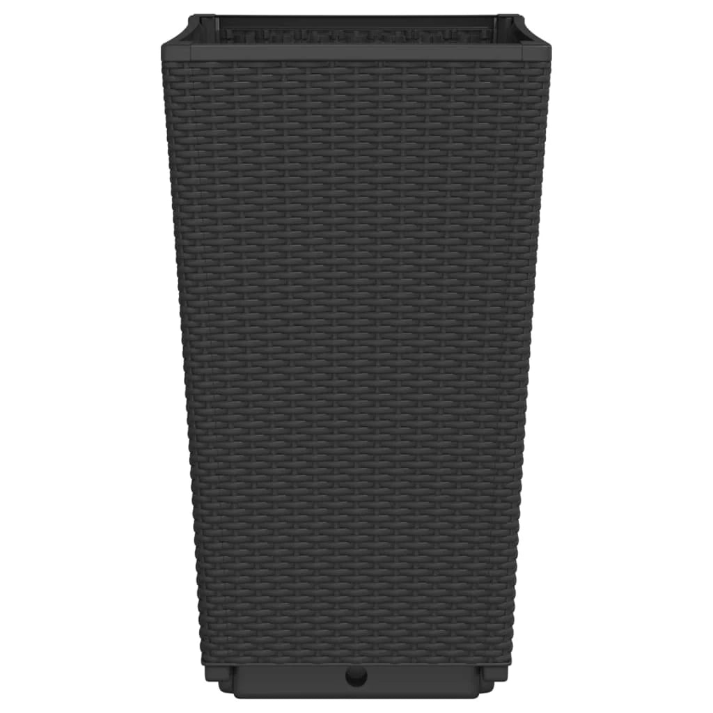 Fioriera rialzata per piante fiori giardino patio set da 2 32,5 x 32,5 x 57 cm polipropilene nero 02_0038937
