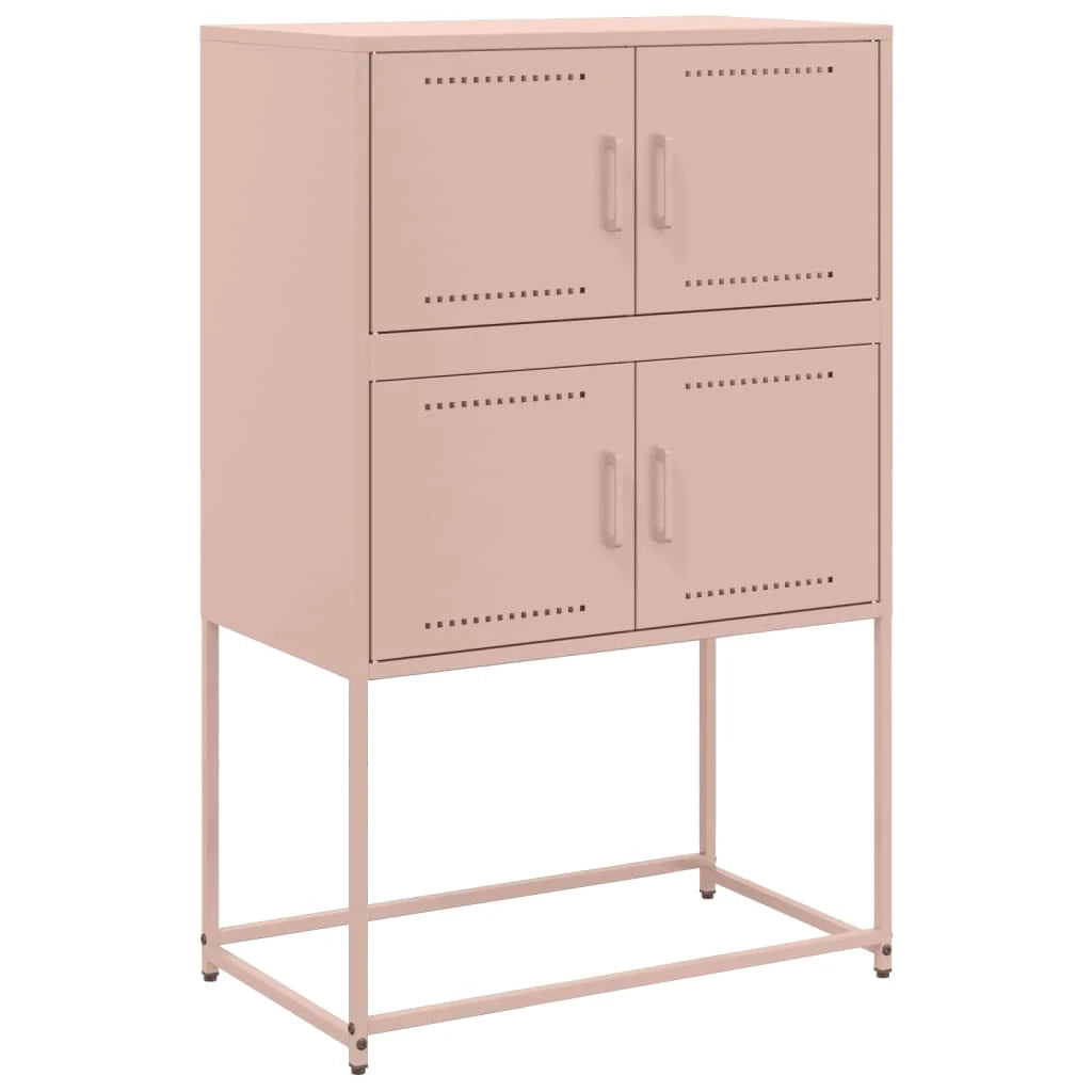 Credenza cassettiera armadio mobile contenitore organizer per cucina soggiorno salotto 68,5 x 38,5 x 107 cm acciaio rosa 02_0036209