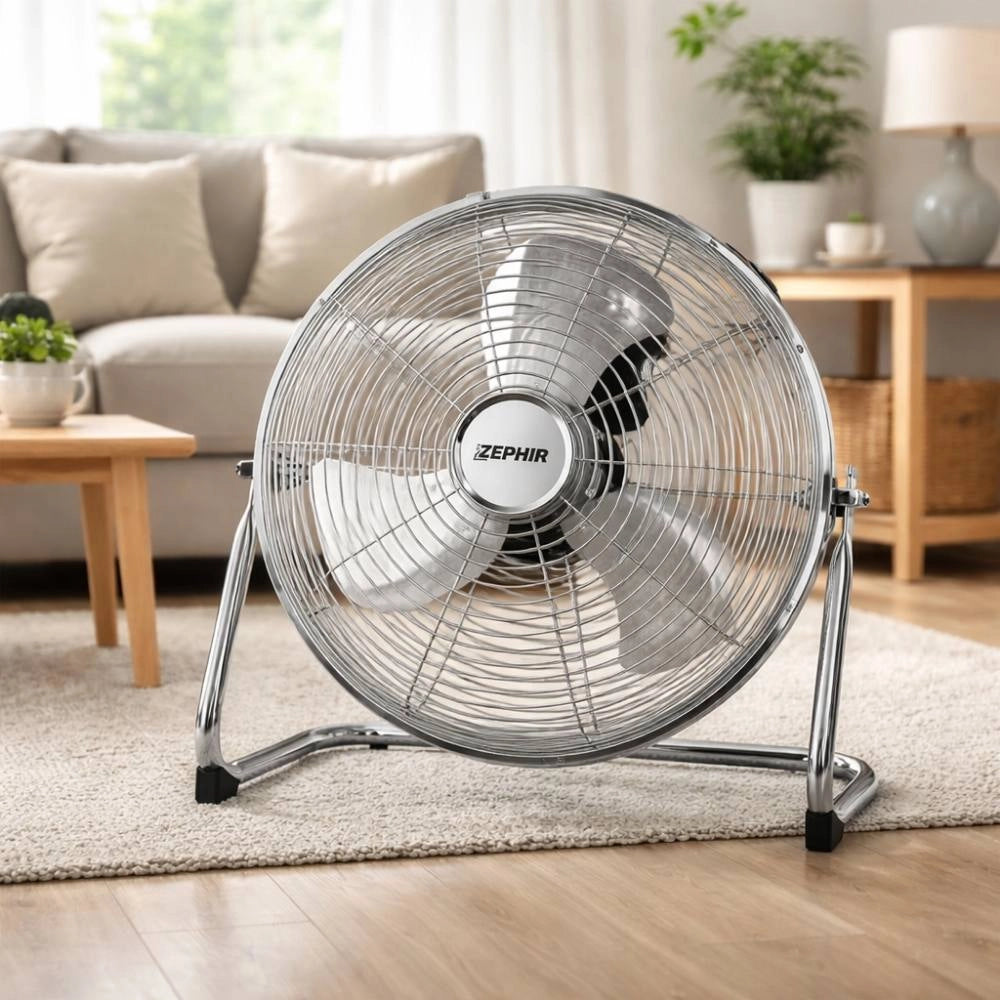 Ventilatore da terra cromato zephir pf45cr 120w alta velocità