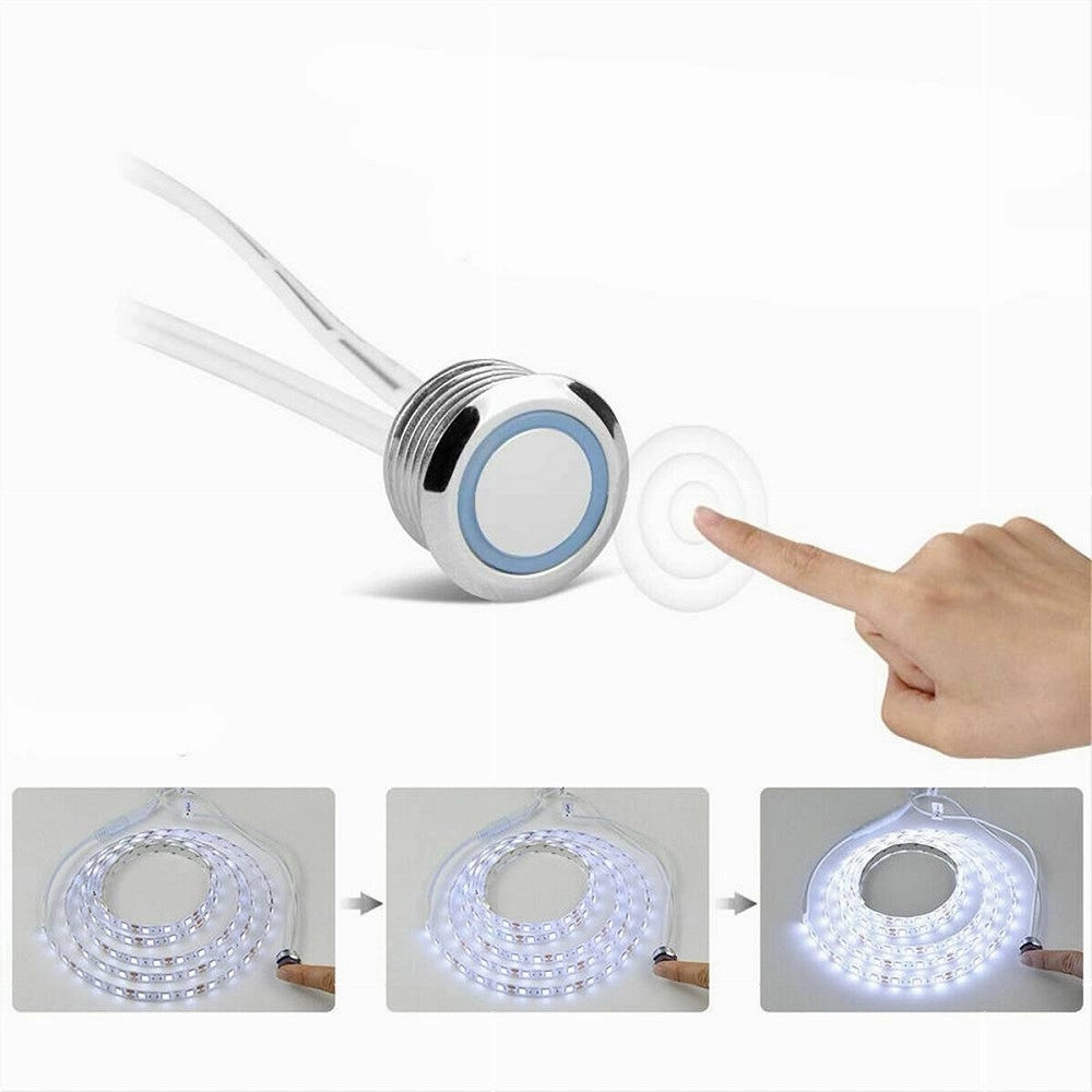 Trade Shop - Sensore Interruttore Touch Per Luci Strip Led Pulsante Per Mobili 12/24v Sen-ta -