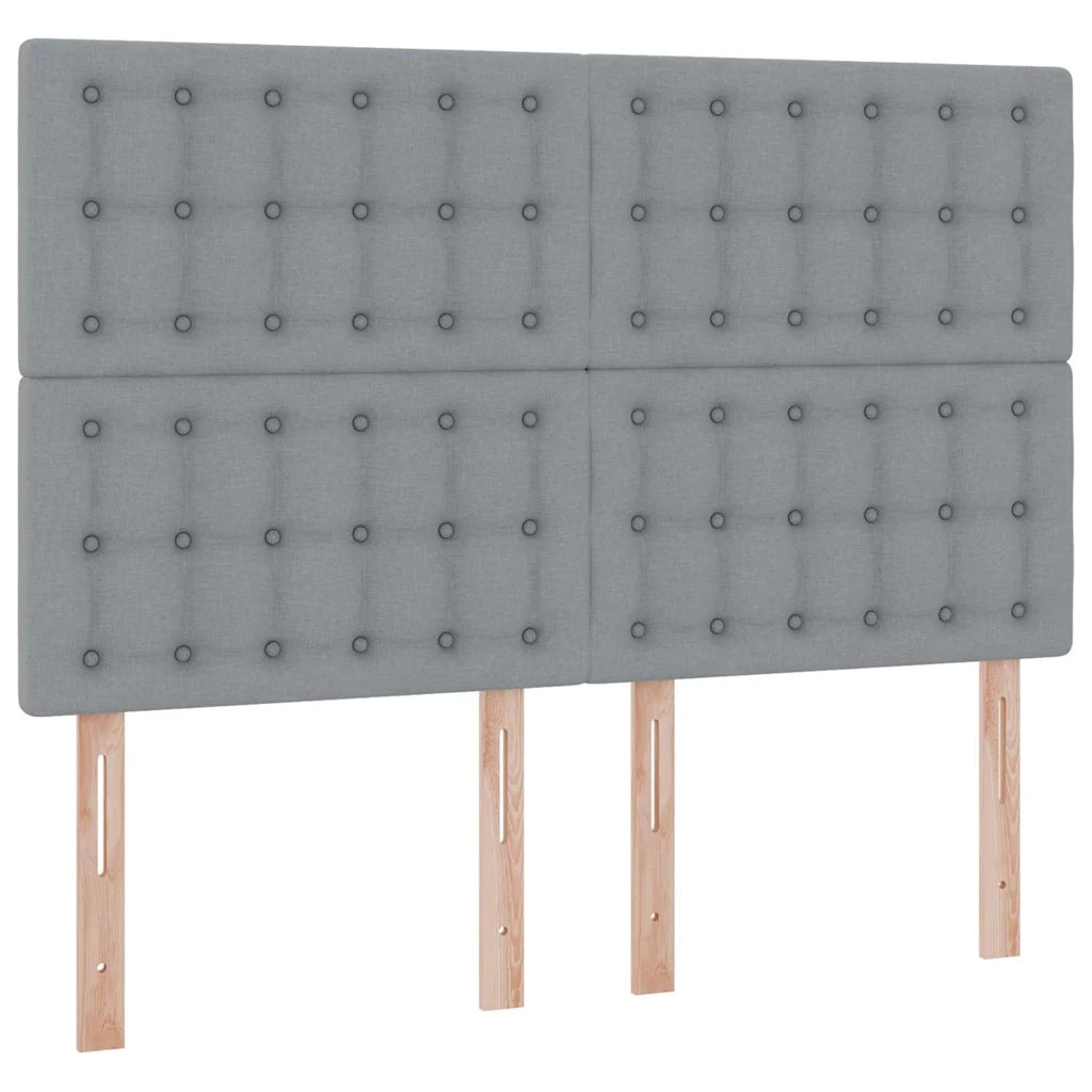 Letto con contenitore e LED con led Grigio chiaro 140 x 190 cm 3372540