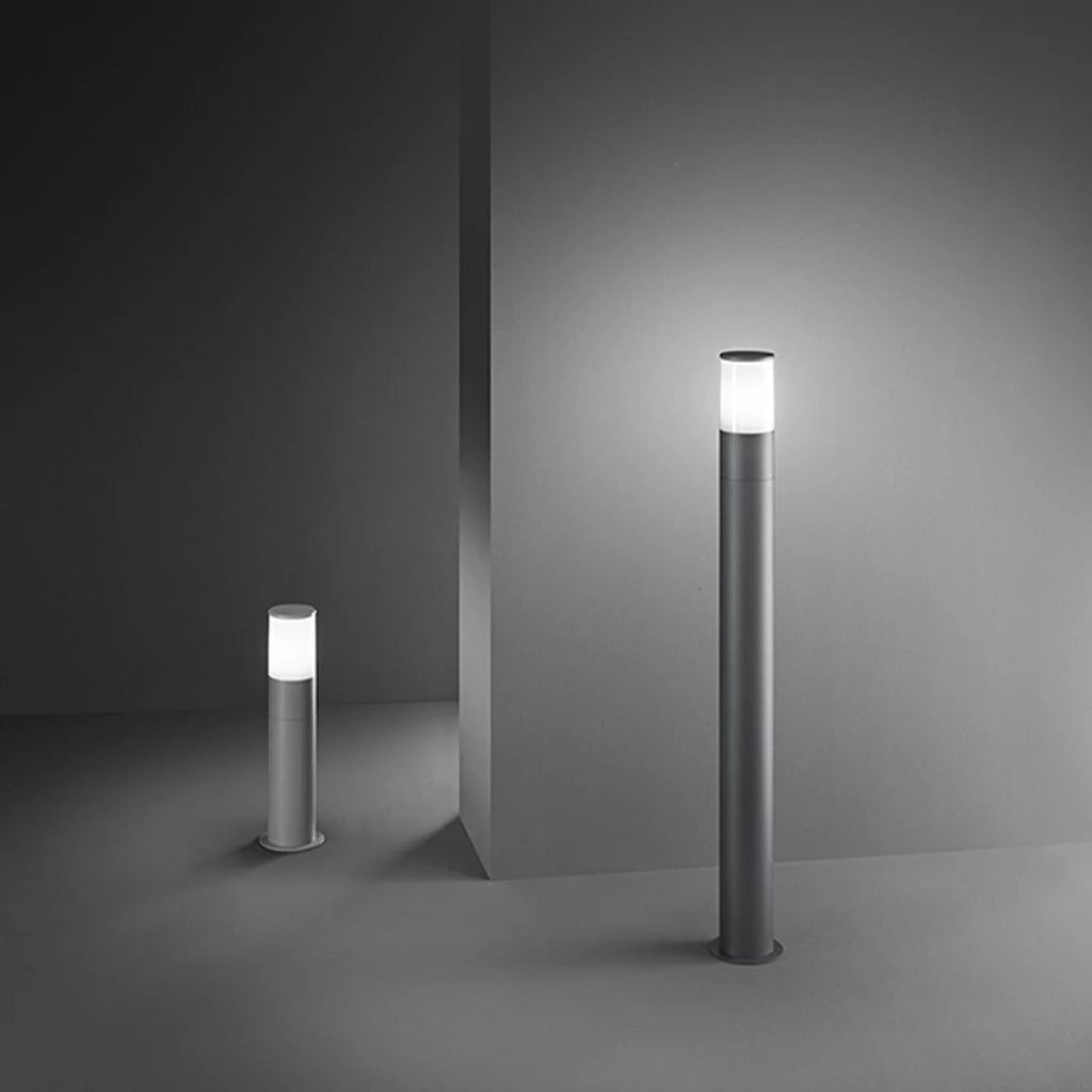Paletto Esterno Contemporaneo Sigaro Alluminio Antracite 1 Luce E27 Ip54 H90