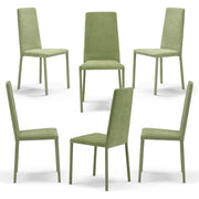 Set 6 sedie imbottite 100% MADE IN ITALY BETTY PLUS per sala da pranzo, cucina, soggiorno, design moderno, struttura robusta in metallo rivestita, schienale e seduta rivestiti in velluto colore Verde Lime