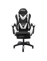 Sedia Gaming con Poggiapiedi in Similpelle Bianco