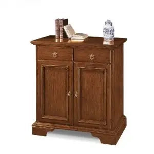 Credenza Rossella madia buffet in legno massiccio arte povera 2 ante chic noce scuro