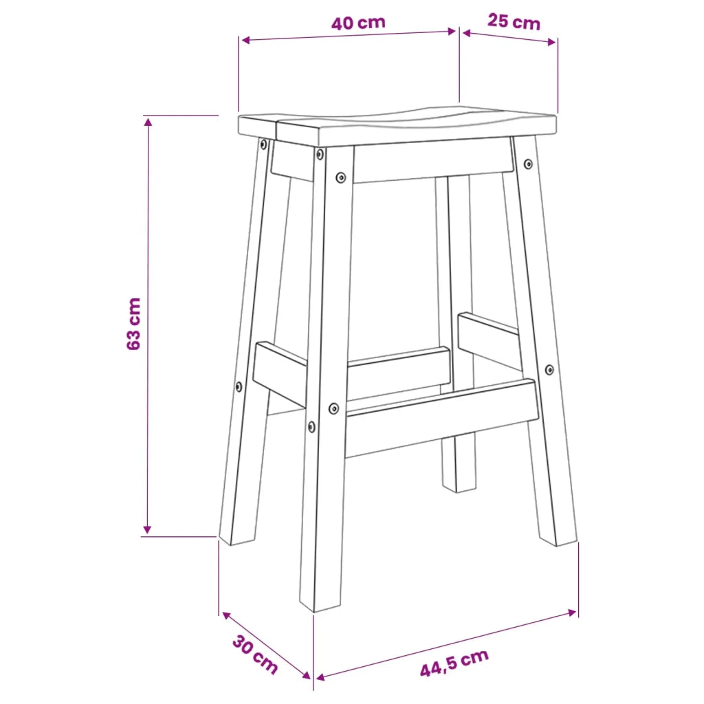 Sgabello da bar 2 pz Cera di Miele 44 x 30 x 63 cm 42033390