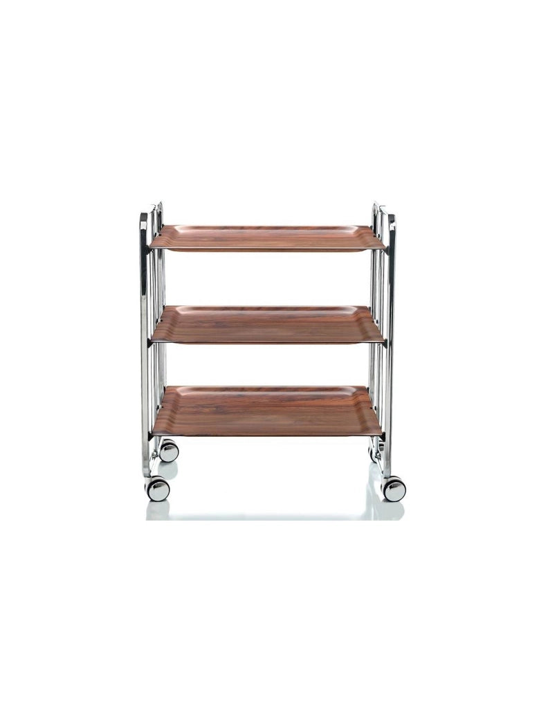 Carrello da cucina pieghevole cromato con ruote BAUHAUS 3 ripiani