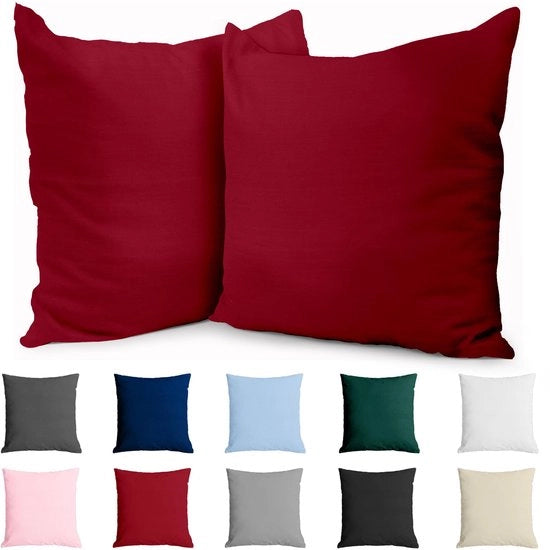 Coprisacco 65 x 65 Tessuto Renforzato (set di 2) - Rosso Bordeaux - Tessuto compatto con 57 fili/cm² - Coprisacco 65 x 65 cm - Certificato Oeko-Tex -