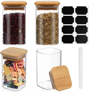 Contenitori di conservazione a vetro - Pannelli a tenuta di aria - Materiale di alta qualità - 4 pezzi 300ml - Contenitori per alimenti - Per cucina - C...
