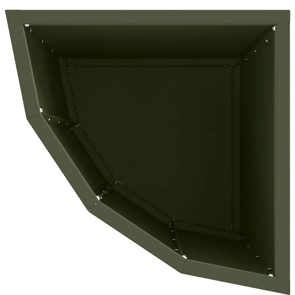 Vaso d'angolo Oliver verde 30 x 30 x 50 cm Acciaio 883678