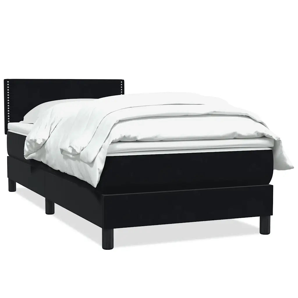 Giroletto a Molle con Materasso Nero 90x210 cm in Velluto 3316097