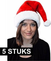 5 pezzi di cappello di peluche per adulti con abbinamento verde, decorazione per cappello di Natale, cappello per festa di Natale, cappello caldo di peluche per Natale