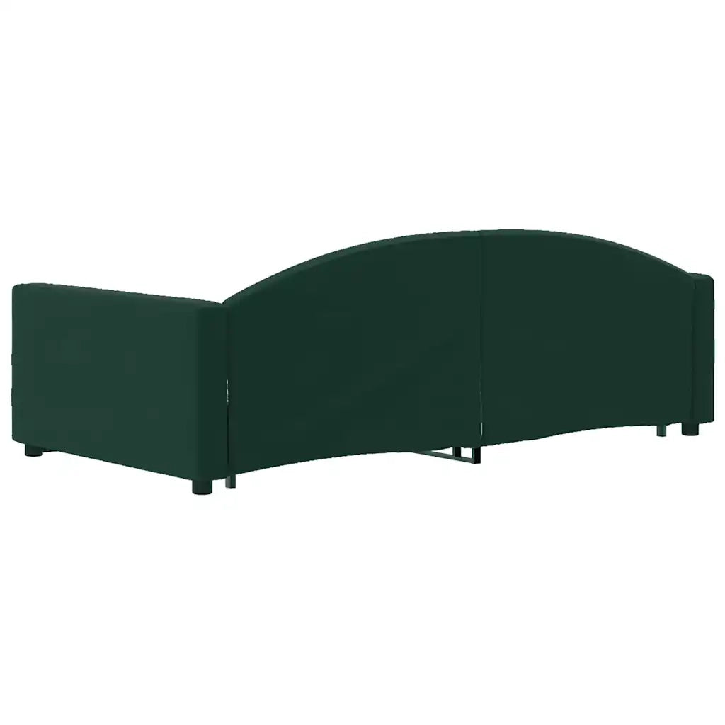 Divano Letto Estraibile Cassetti Verde Scuro 100x200cm Velluto
