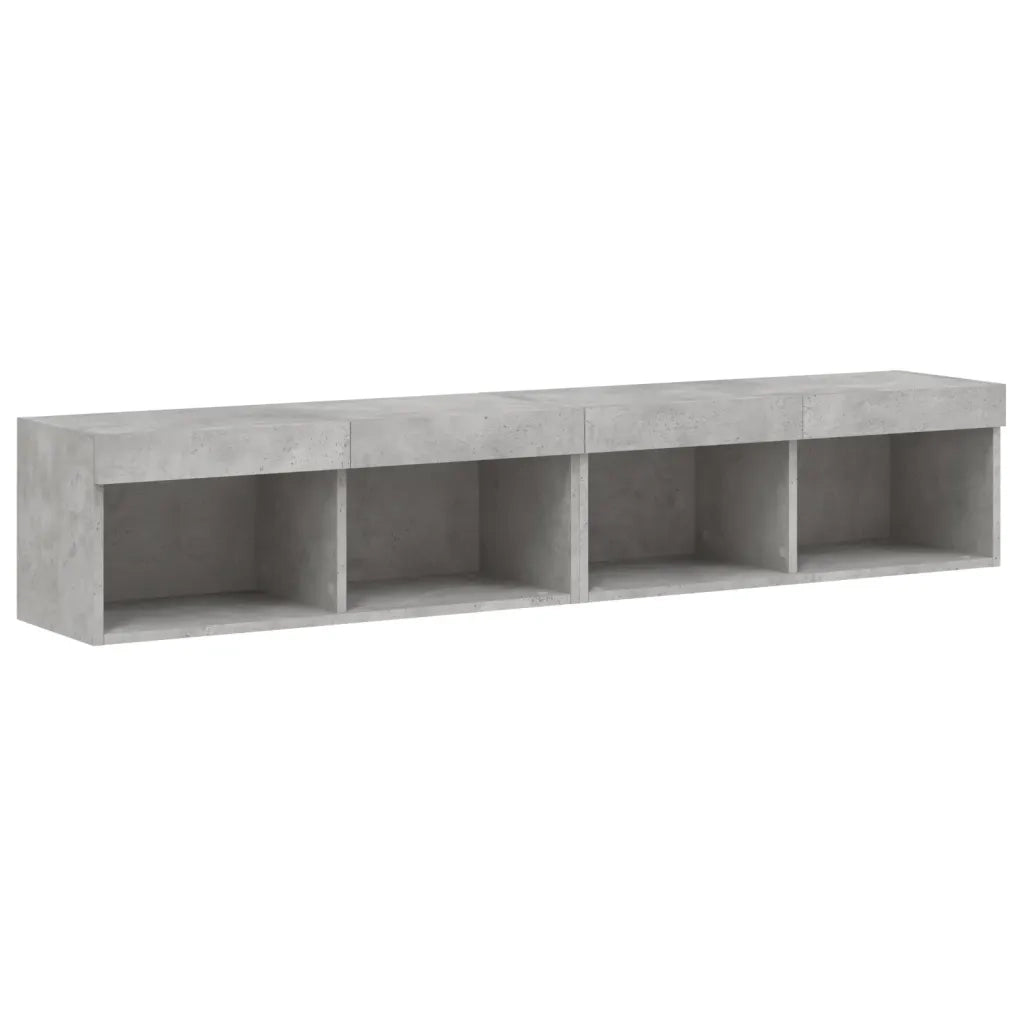 Mobili TV con Luci LED 2pz Grigio Cemento 80x30x30 cm 837148